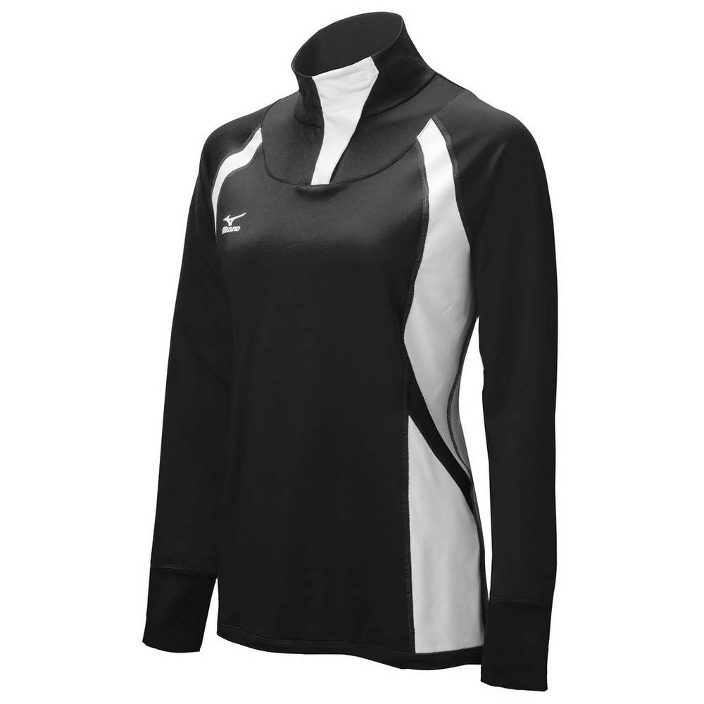 Mizuno Women's Nine Collection: Drive Half-Zip Jacket Black/White (440423-OMU)